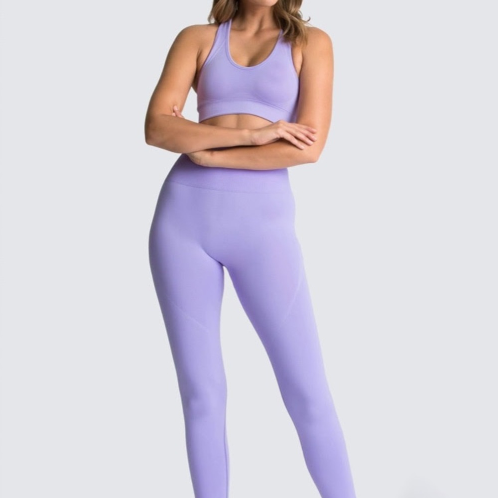 Lilac seamless workout yoga set